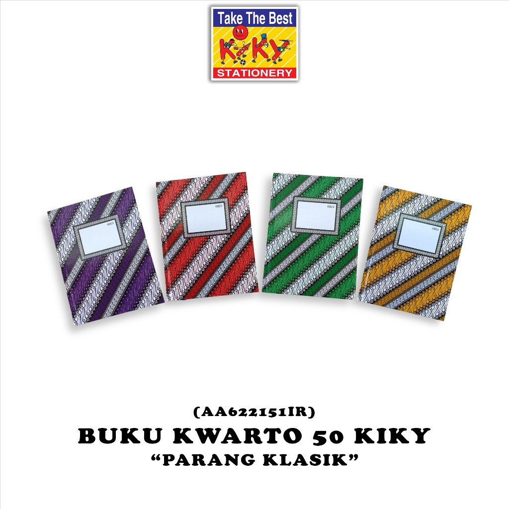 

KIKY Buku Hard Cover Kwarto Glossy (Uk. 16 x 21 cm) Isi 50 Lembar