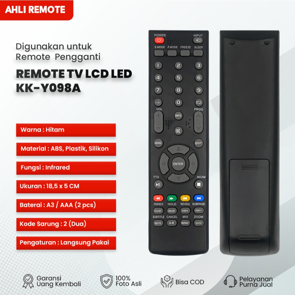 Remot TV Konka LCD LED KK-Y098A / Remote TV LCD LED Konka