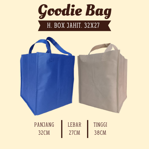 

Tas Box Jahit 32 x 27 Tas Spunbond Goodie bag ( isi 12pcs )