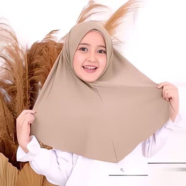 DAILY INSTAN NON PED ANAK JERSEY PREMIUM / HIJAB BERGO ANAK NON PAD / KHIMAR KIDS TANPA PET AF PART 