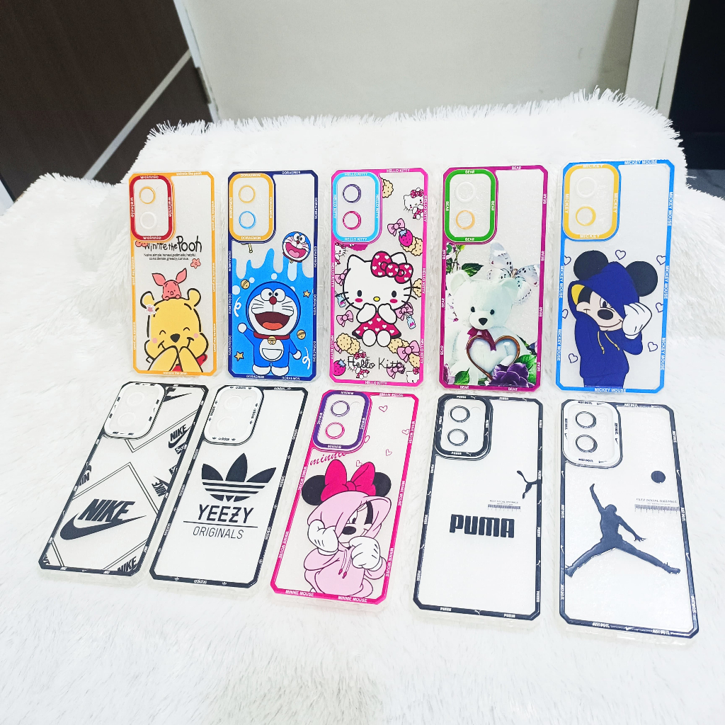 GROSIR SOFTCASE CLEAR BEAR LUCU PROTECTOR CAMERA UNTUK SAMSUNGG OPPOO RELME VVO GAMBAR PRINTING