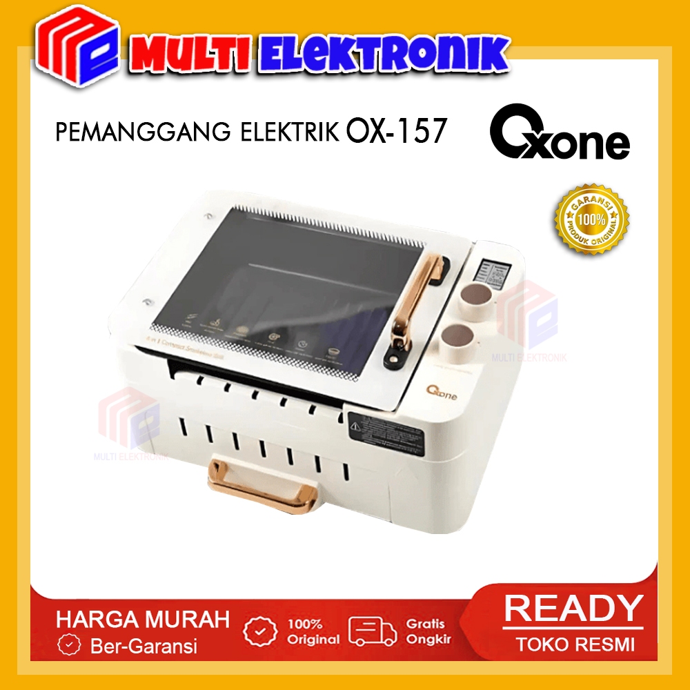 Oxone OX-157 Smokeless Grill BBQ Elektrik 6 in 1 - Alat Panggang Sate Multifungsi Tanpa Asap