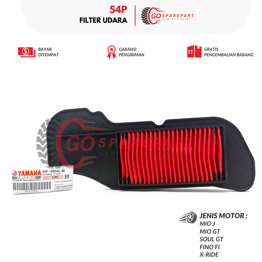 54P FILTER UDARA MOTOR YAMAHA MIO J / SARINGAN UDARA MOTOR X-RIDE / FILTER SARINGAN UDARA / AIR FILT