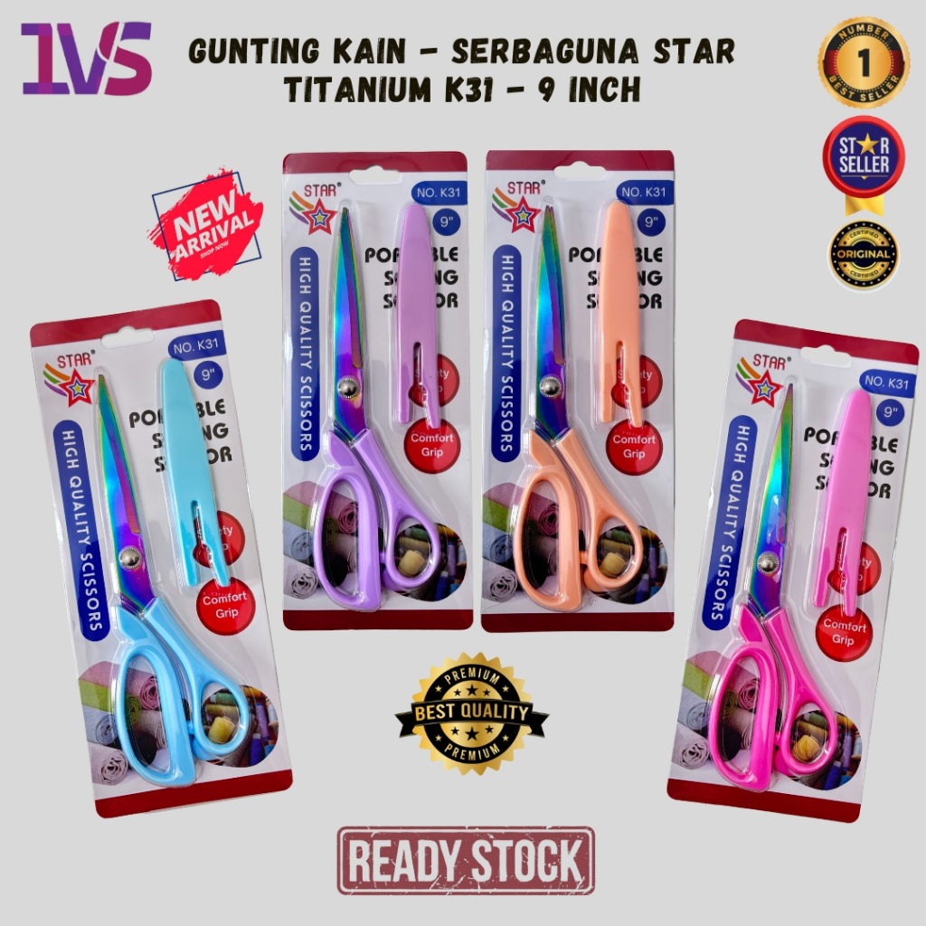 

Gunting Kain Serbaguna STAR Titanium K31 - 9 Inch - Premium Product