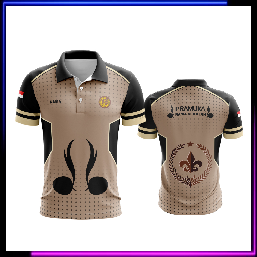 Baju Pramuka Pria / Kaos Polo Pramuka Pembina Lengan Panjang Pendek / Baju Kaos Seragam Pramuka