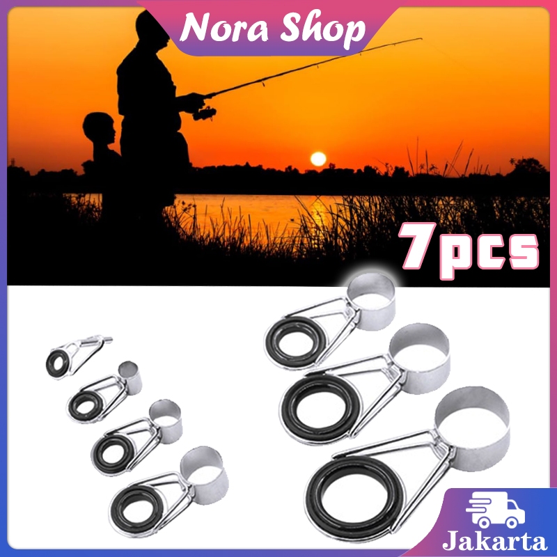 1 Set Ring Guide Joran Pancing Baja Karbon 7 Pcs Aksesoris Joran Pancing
