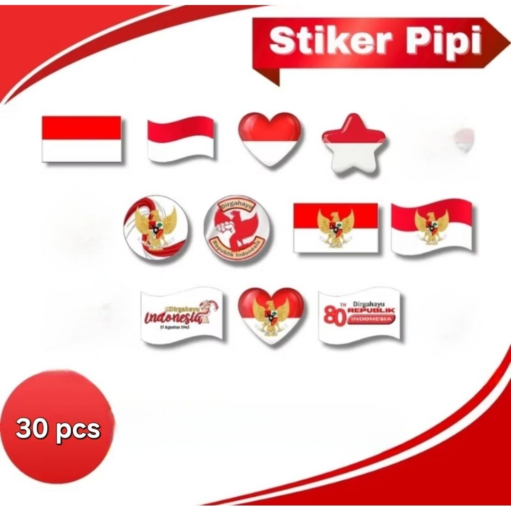 

Stiker Bendera Stiker Pipi Merah Putih 30 Pcs