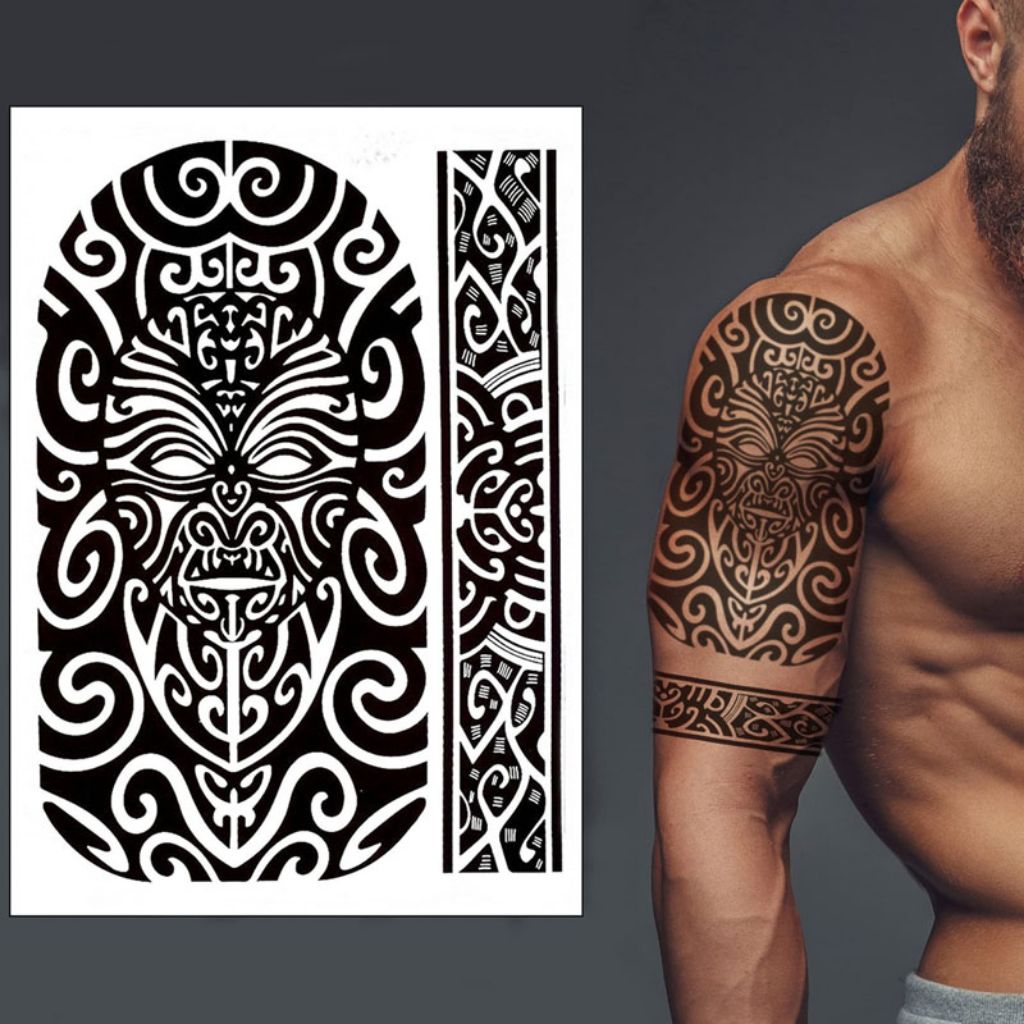 Seri J 521 Tatto Tato Temporer Tempelan Tahan Air Motif Gambar Dayak Yukatan Mesir Mumi Kuno Langka