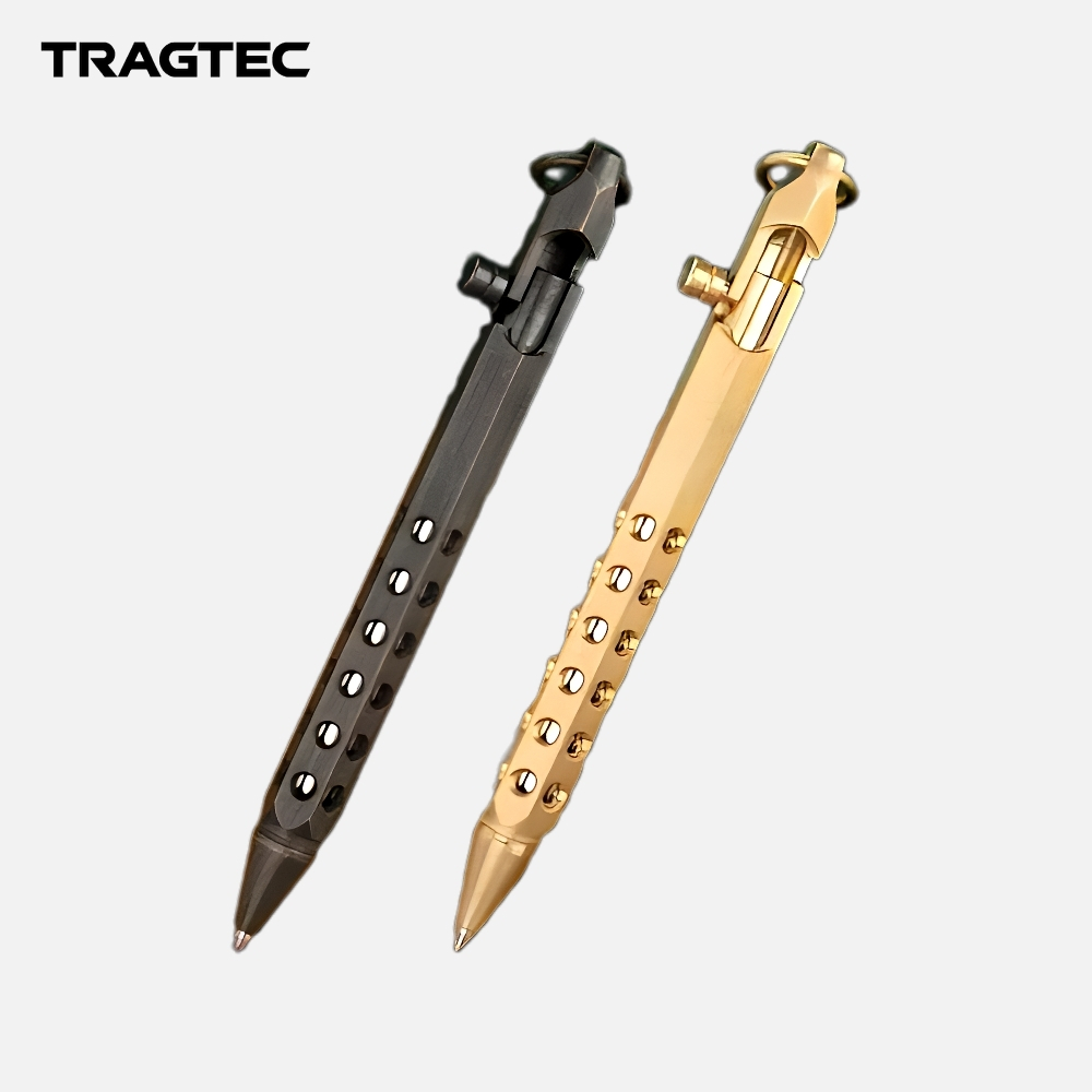 

TRAGTEC EDC Solid Brass Bolt Action Ballpoint Pen With Chain Alat Tulis Pulpen