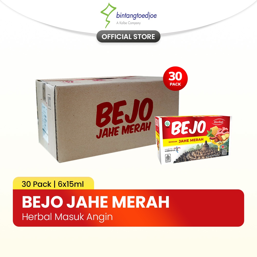 Bejo Jahe Merah 1 Karton (30 Pack @ 6 Sachet)  - Meredakan Masuk Angin Meriang Mual