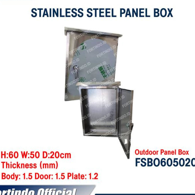 Stainless Panel Box Outdoor FSBO605020 IP55 Merk FORT