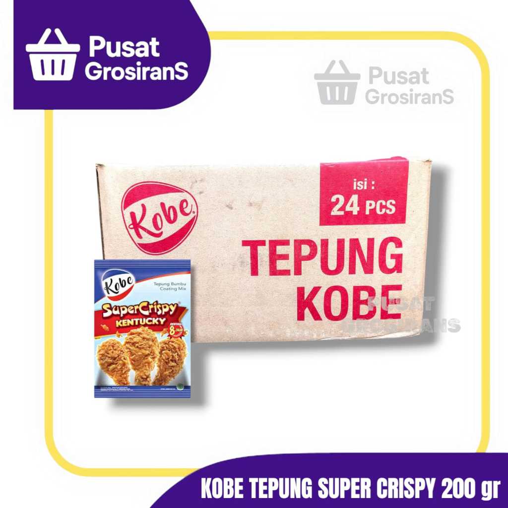 

Kobe Tepung Bumbu Super Krispi / Pisang Krispi / Bakwan Kress / Tempe / Serbaguna 200gr 1 Karton 24pcs