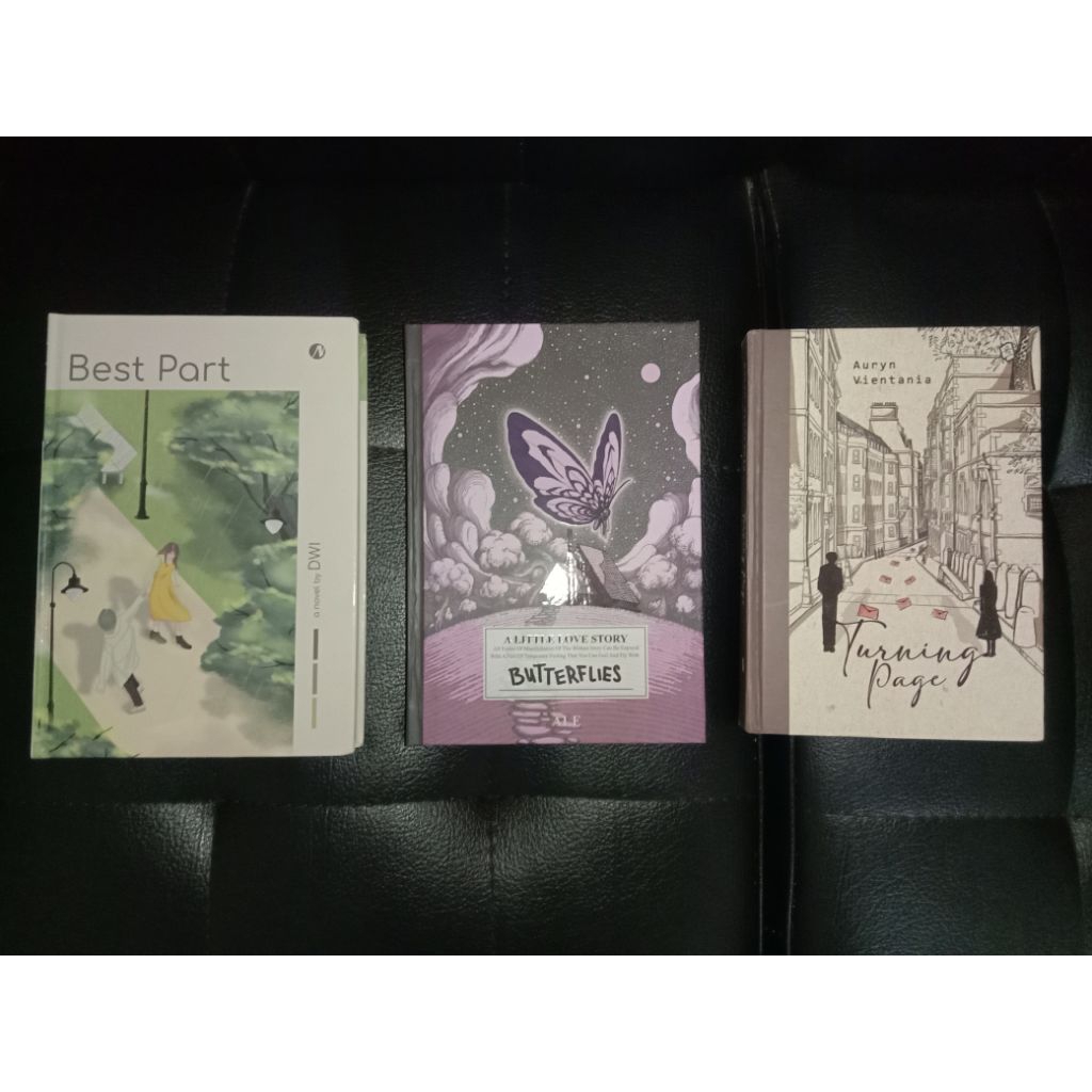 PRELOVED NOVEL BUTTERFLIES, BEST PART, TURNING PAGE, ALSTER LAKE, OSPEK, & ARKANANTA