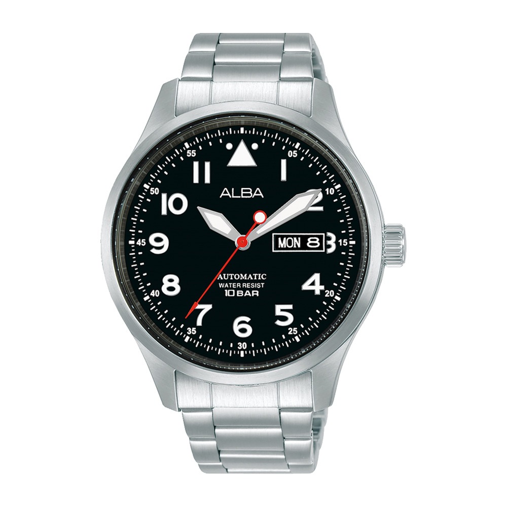 Alba Mechanical AL4205X1 Automatic Men Black Dial Stainless Steel - Jam Tangan Alba Original