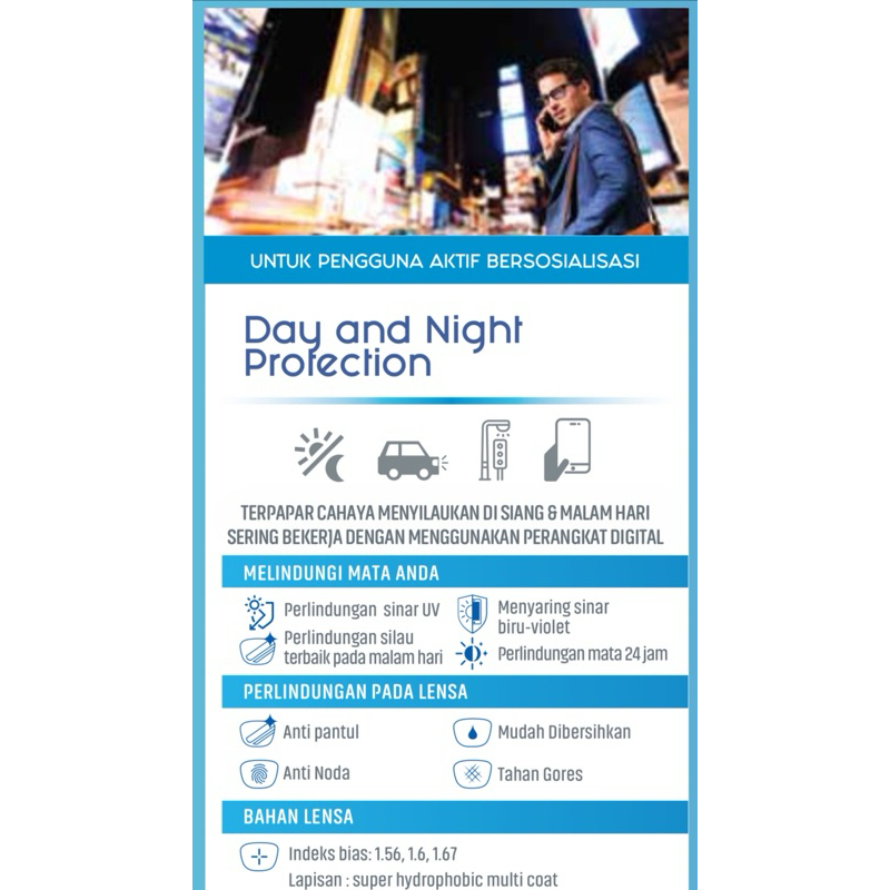 Jual lensa UV 420 + Night Vision merk Element  by ESSILOR / Lensa anti silau dan blueray / Lensa ant