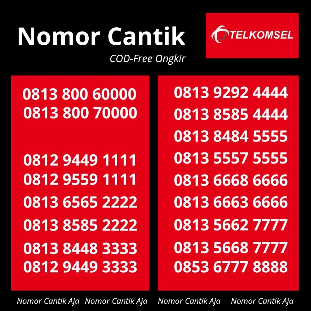 Nomor Cantik Telkomsel kwartet Ujung - Simpati kwartet ujung