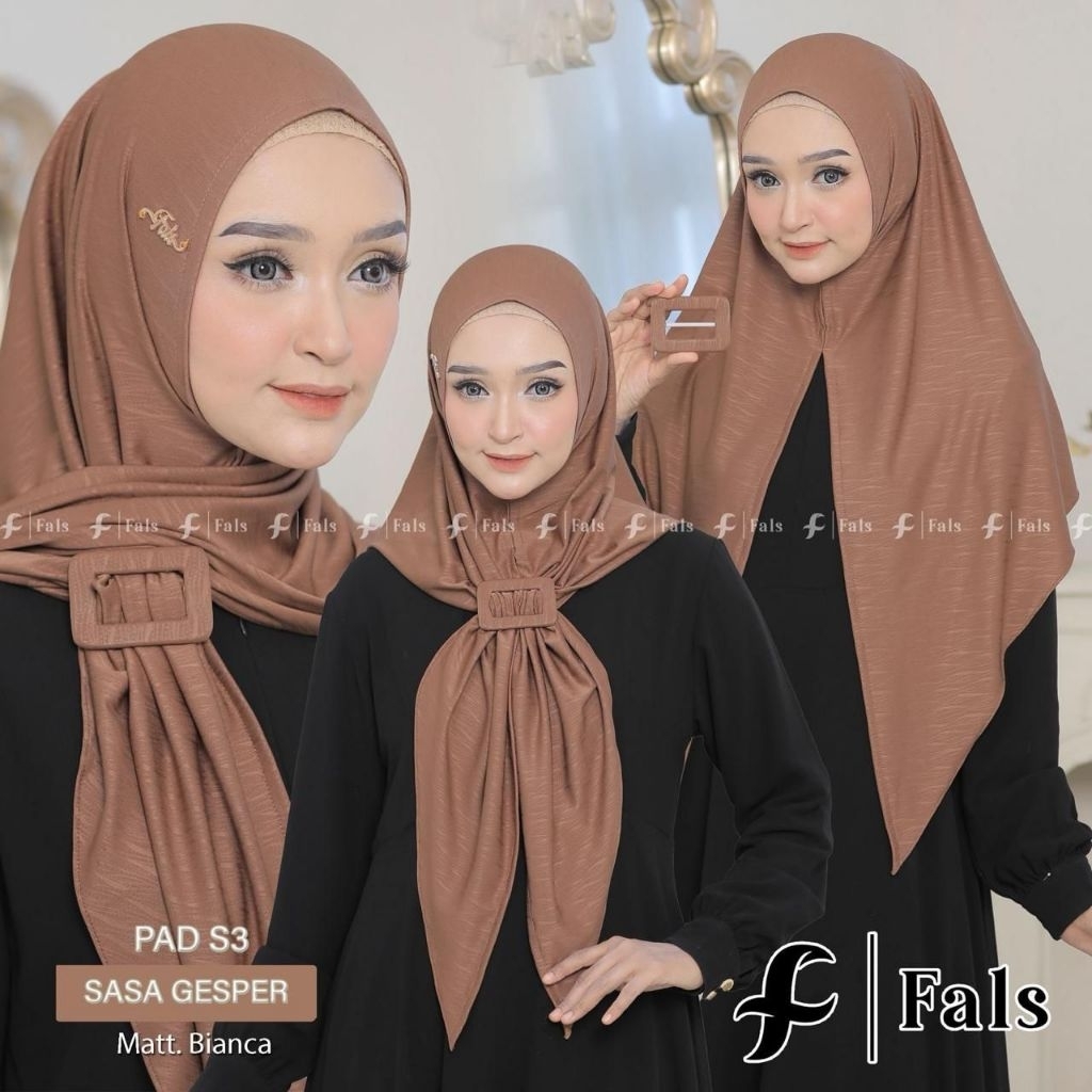 ✨️ HIJAB FALS SASA PAD GESPER // HIJAB SEGIEMPAT INSTAN // HIJAB INSTAN GESPER // HIJAB GROSIR MURAH