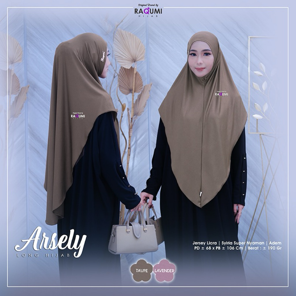 Arsely Long Hijab Original Raqumi Hijab Instan Raqumi Jersey Licra