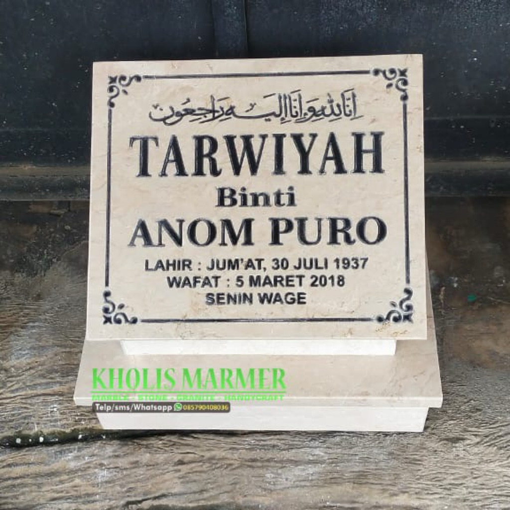 Batu Nisan Kijing Full Marmer Putih