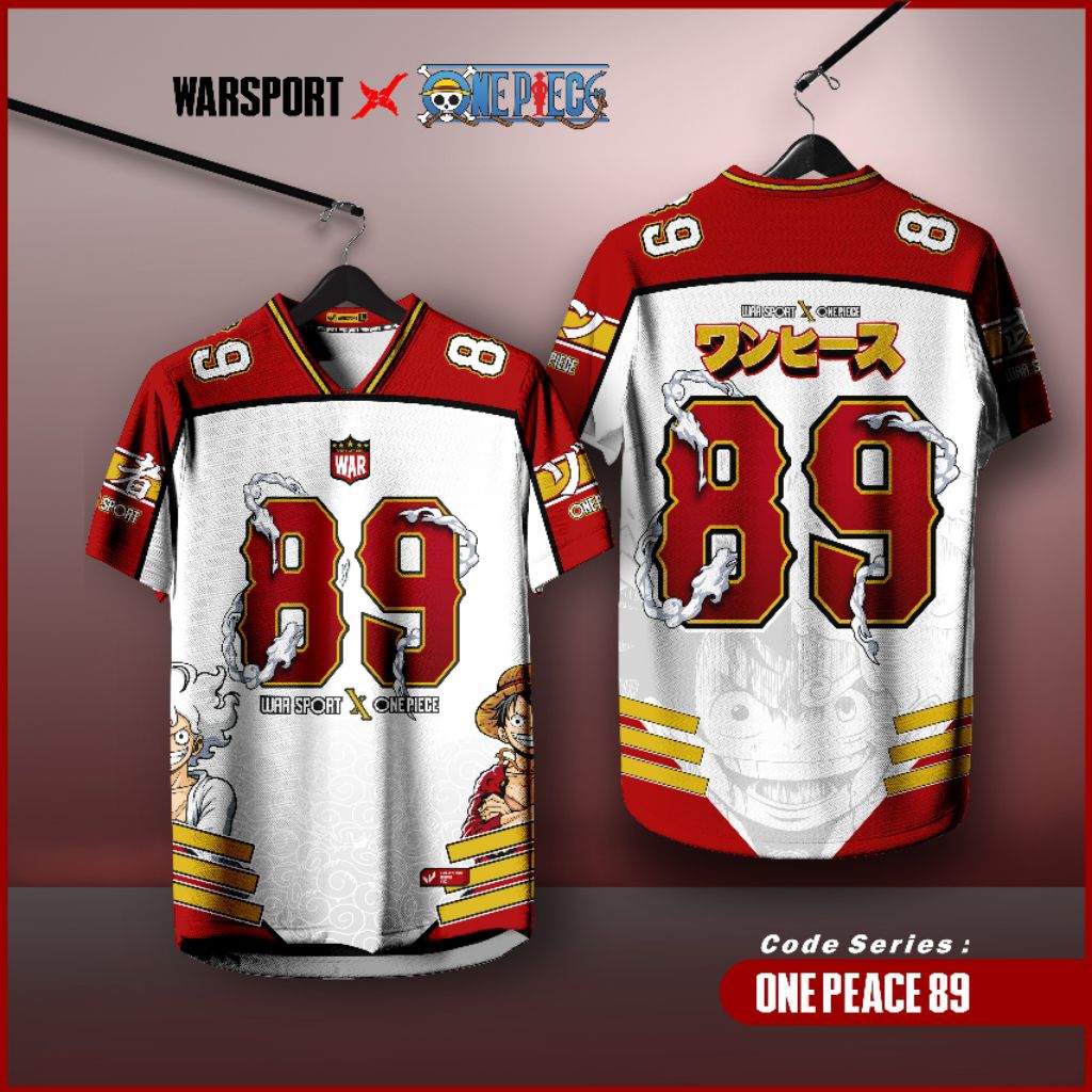 Jersey Oversize Luffy One Piece 89 Warsport / Vintage / Boxy fit / Streatwear / Retro / Kaos Premium