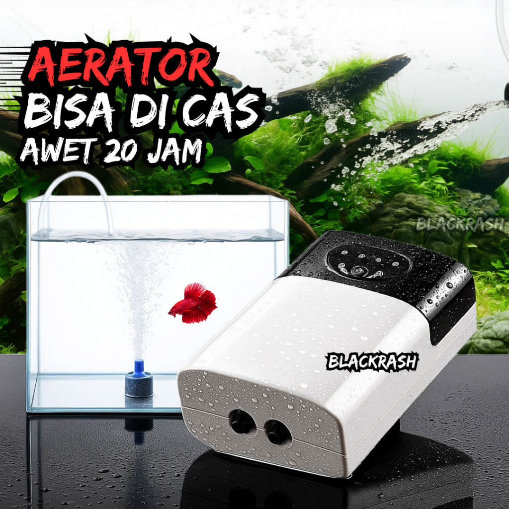 Aerator Charger Aquarium AC DC USB – Pompa Oksigen Portable Baterai Silent Hemat Listrik