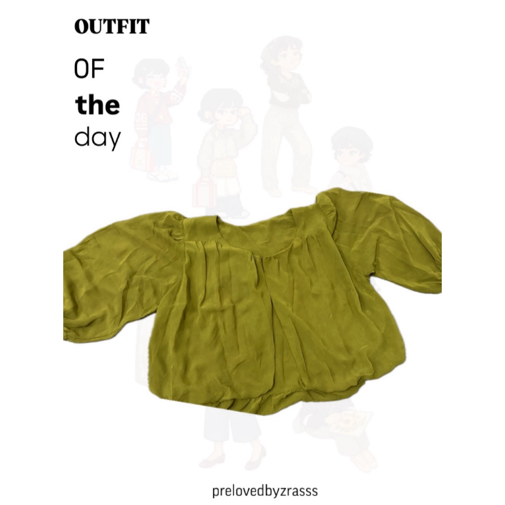 [PRELOVED] OUTER / CARDIGAN / KARDIGAN / LUARAN CROP TOP GREEN TRANSPARAN