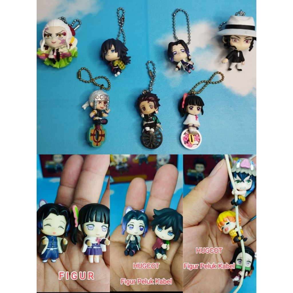 OFFICIAL MERCHANDISE KEYCHAIN & HUGCOT DEMON SLAYER KIMETSU NO YAIBA Gantungan Kunci Figur / Figur D
