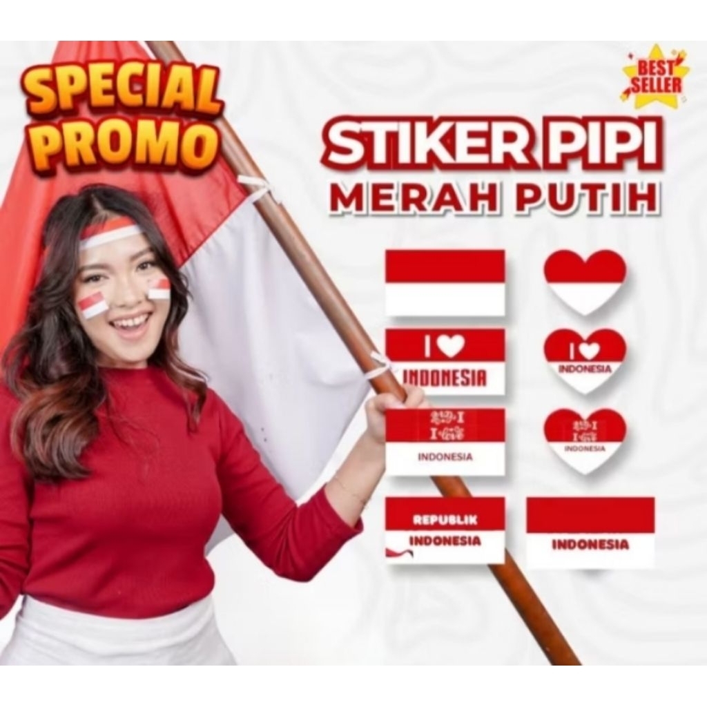 

1 Lembar Stiker Pipi( isi 30) Stiker Hut Kemerdekaan merah putih/ Lomba