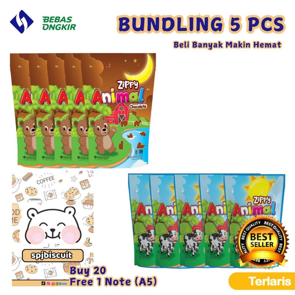 

Zippy Animal Susu dan Cokelat 30 g- Isi 5 Pouch