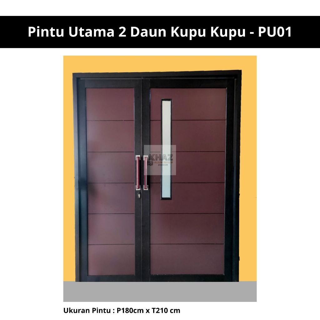 Pintu Utama 2 Daun Kupu Kupu Alumunium - PU01