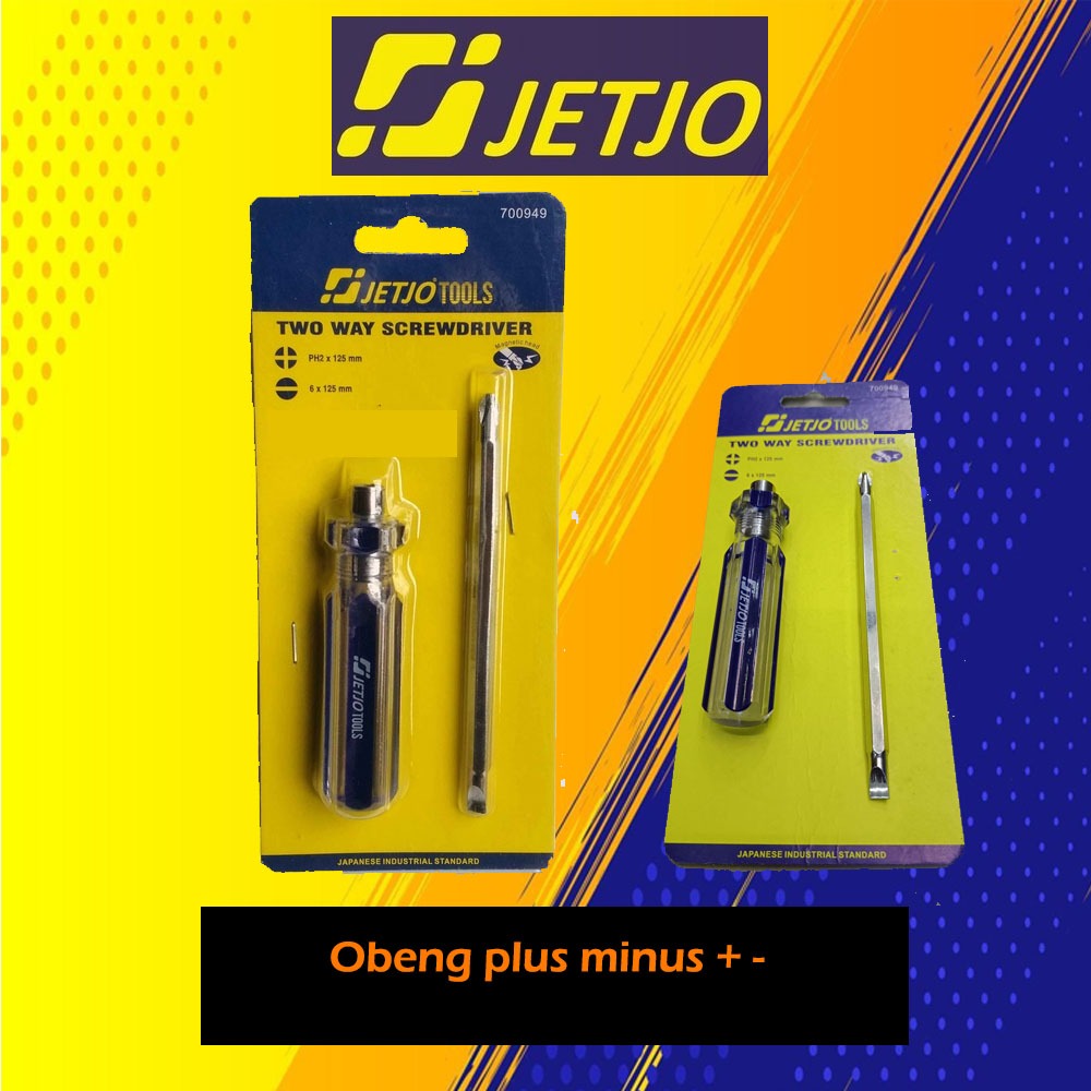 JETJO obeng bolak balik plus minus two way screwdriver