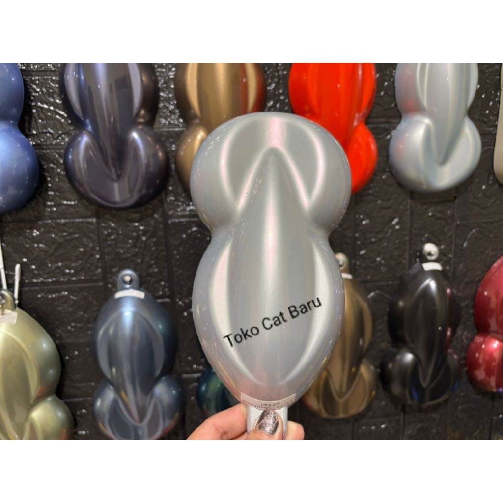 cat silver metalik pu + free efeck lembayung merah