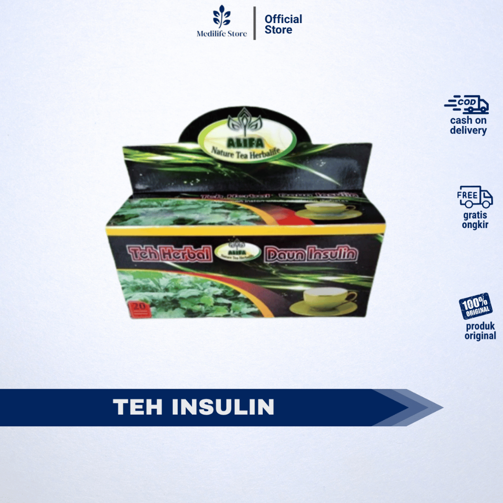 

TEH HERBAL DAUN INSULIN ALIFA - teh celup herbal untuk diabetes | bantu menurunkan gula darah | 100% daun insulin murni | tanpa campuran bahan kimia | original