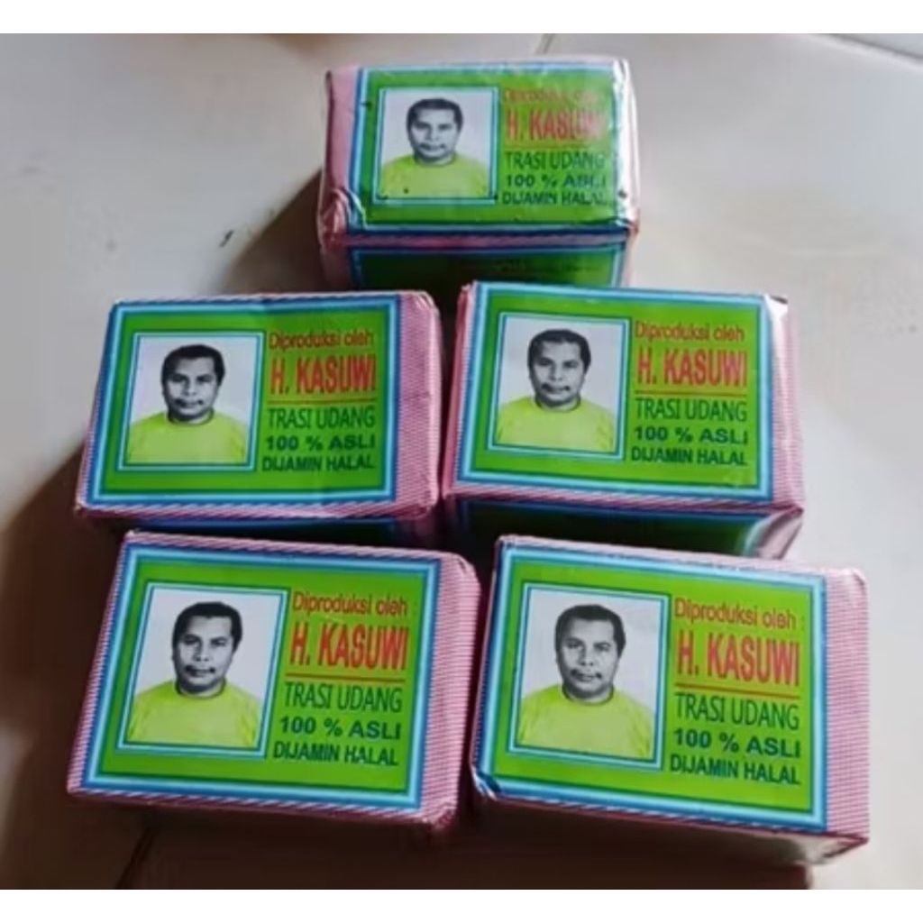 

READY TERASI/TRASI UDANG H.KASUWI 100% ASLI DIJAMIN HALAL 100gram (KEMASAN BUNGKUS HIJAU/IJO)