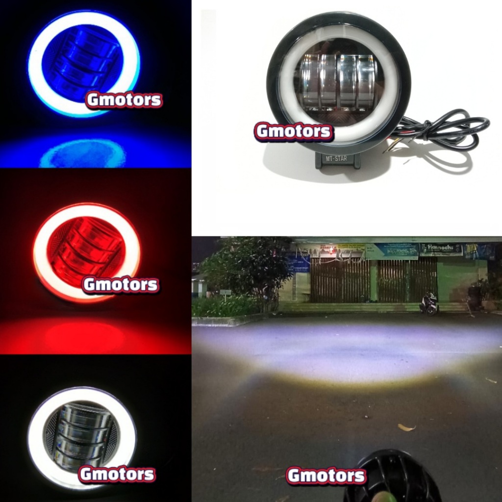 Lampu Tembak Led MT STAR CWL 4 Mata Lensa 3.5 INCH Lensa 6D Lampu Tembak Sorot Led Motor Mobil