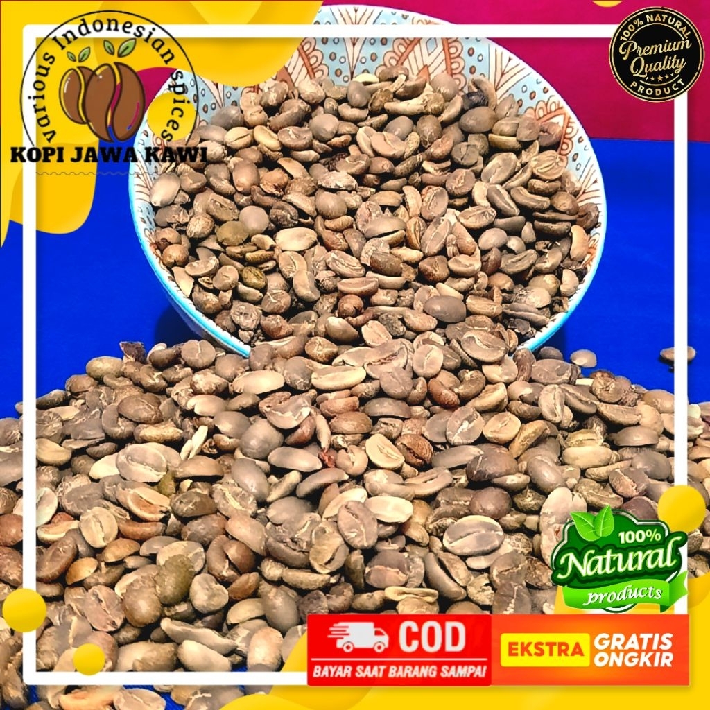 

Green Bean Kopi Arabika 1Kg Tua Utuh Premium Natural Full Washed Kopi Terbaik Gunung Kawi