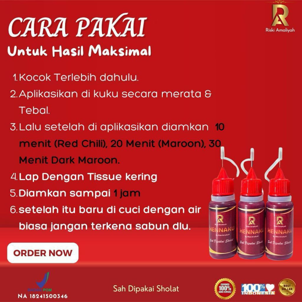 HENNAKU HENNA PEWARNA KUKU SAH DIPAKAI SHOLAT