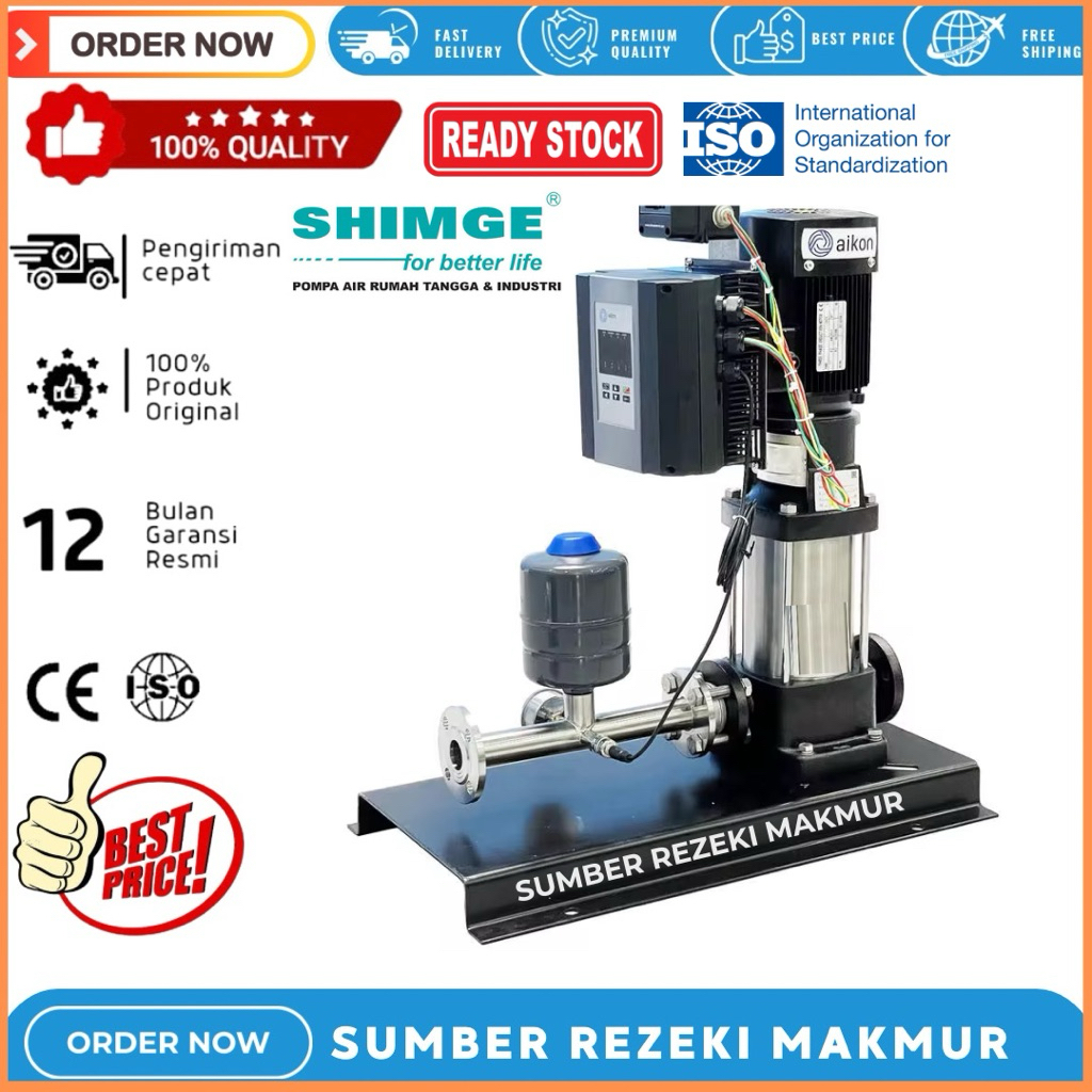 Pompa Dorong Otomatis | Pompa Booster Inverter 1Hp Shimge BLE 2-6
