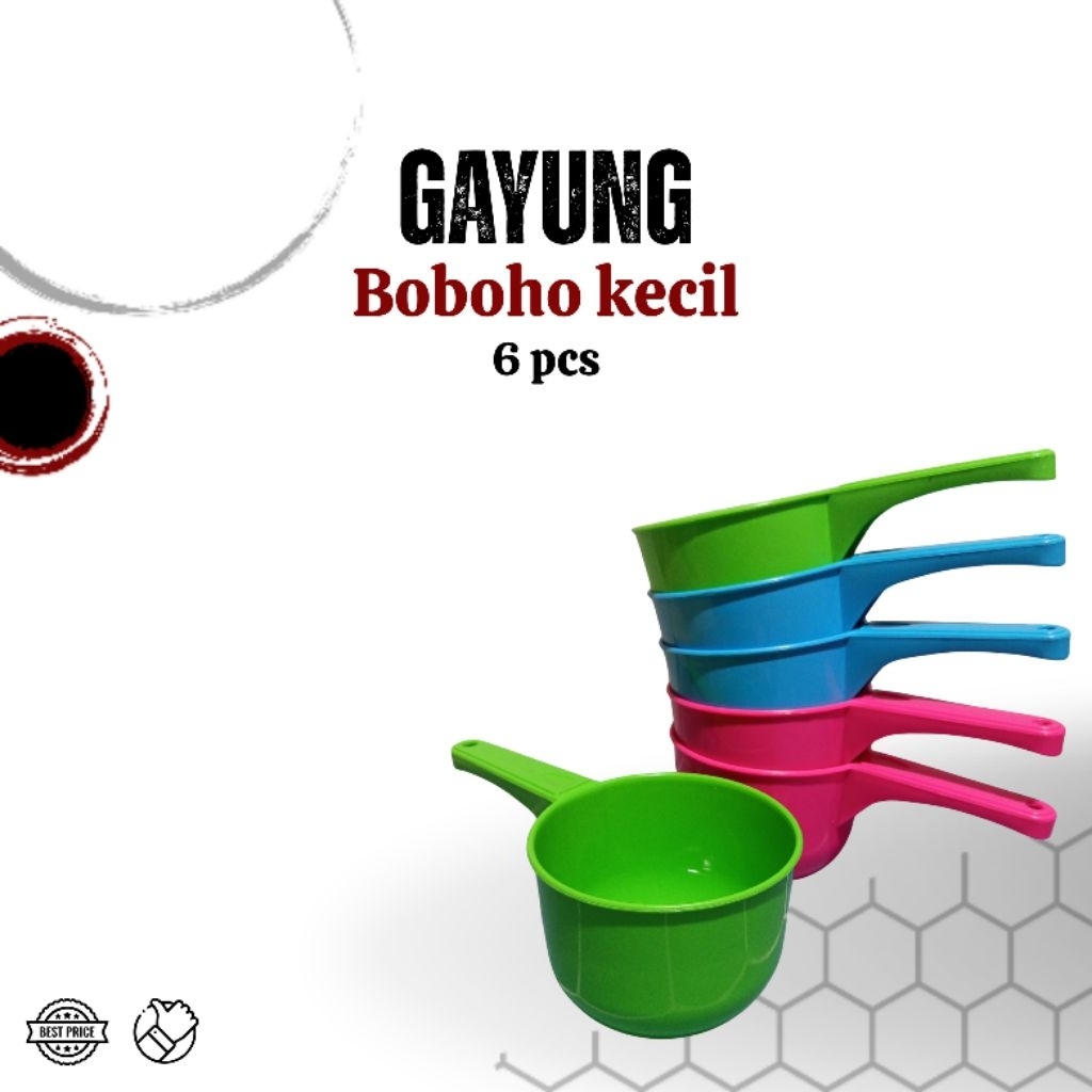 (6 pcs) Gayung kecil boboho - gayung air plastik kecil