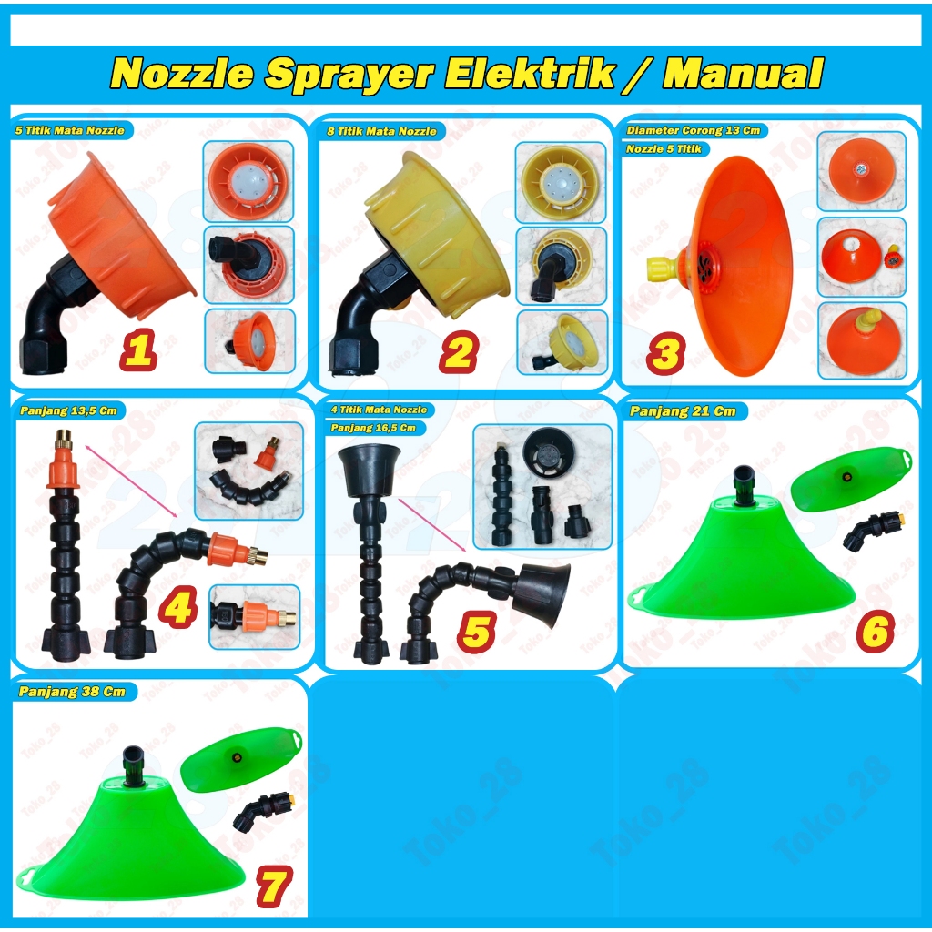 Nozzle Sprayer Elektrik Manual Spuyer Semprotan Hama Tanaman Sawah Kebun Bunga
