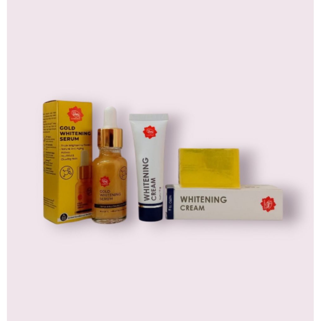 Paket Viva Penghilang Flek hitam 3in1 - Serum Gold -Whitening cream - Sabun Vidia