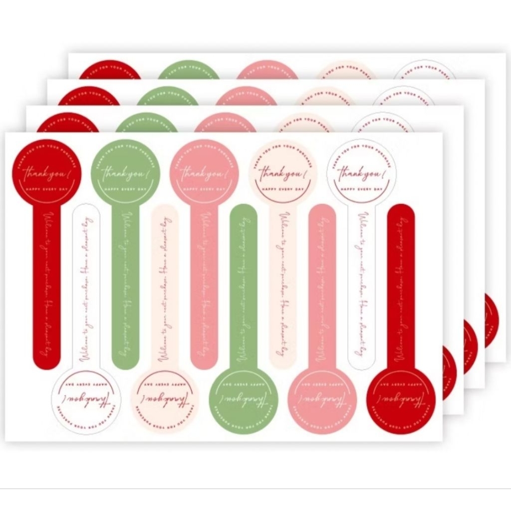 

Stiker thank you segel warna mix isi 100pcs