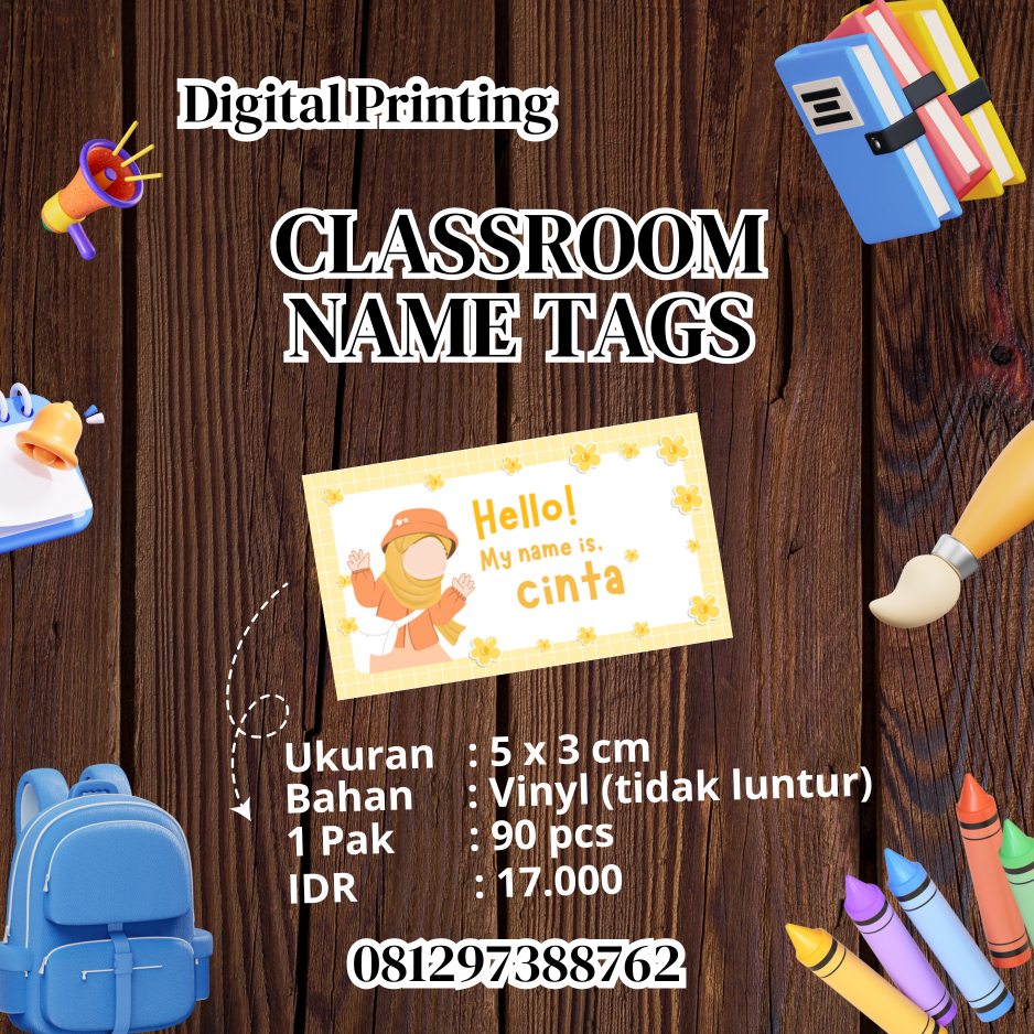 

Label Nama, Stiker Nama Anak sekolah