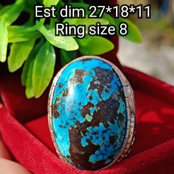 cincin batu pirus ring perak