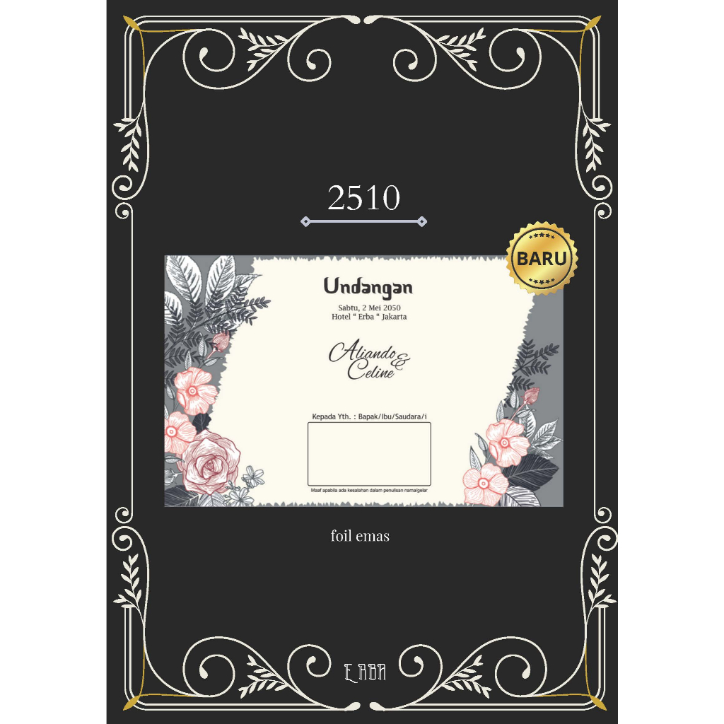Cetak Undangan Pernikahan Erba 2510 Termurah Di Indonesia