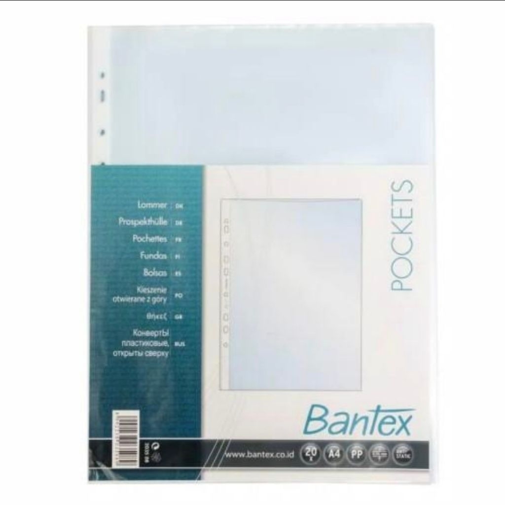 

Plastik PP pocket Bantex F4/Sheet Protecctor/Plastik Pelindung