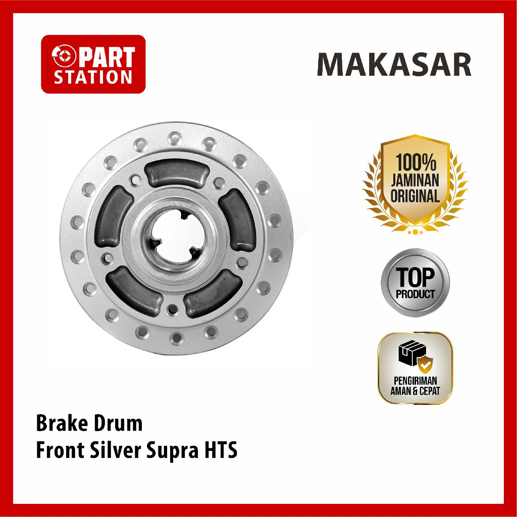 HTS BRAKE DRUM FRONT SILVER SUPRA 44311-KEV-650FMS PS Makassar