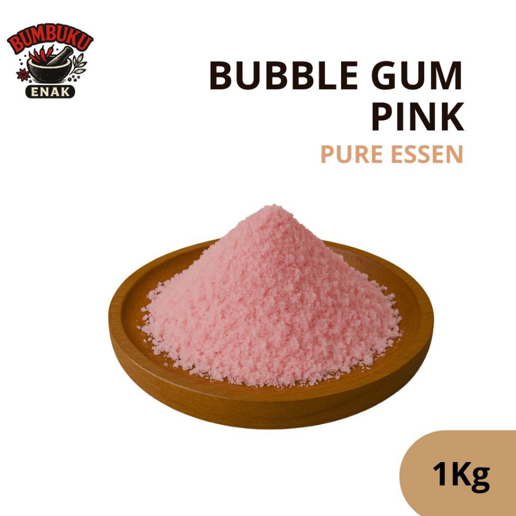 

Bubuk Pure Essen Rasa Bubble Gum Pink 1Kg – Pewarna & Perisa Makanan Premium untuk Camilan & Minuman