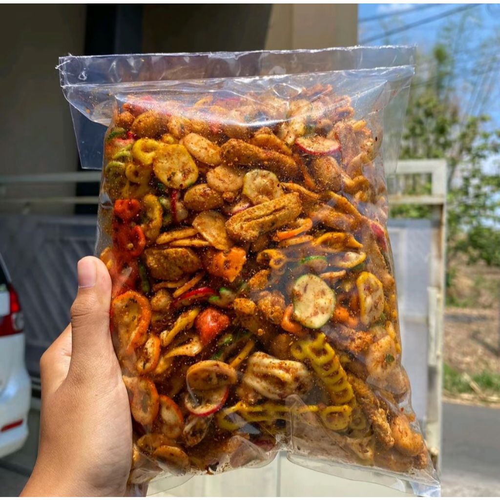 

Krupuk Seblak Bantet Kering / Kripik Seblak Pedas 500G