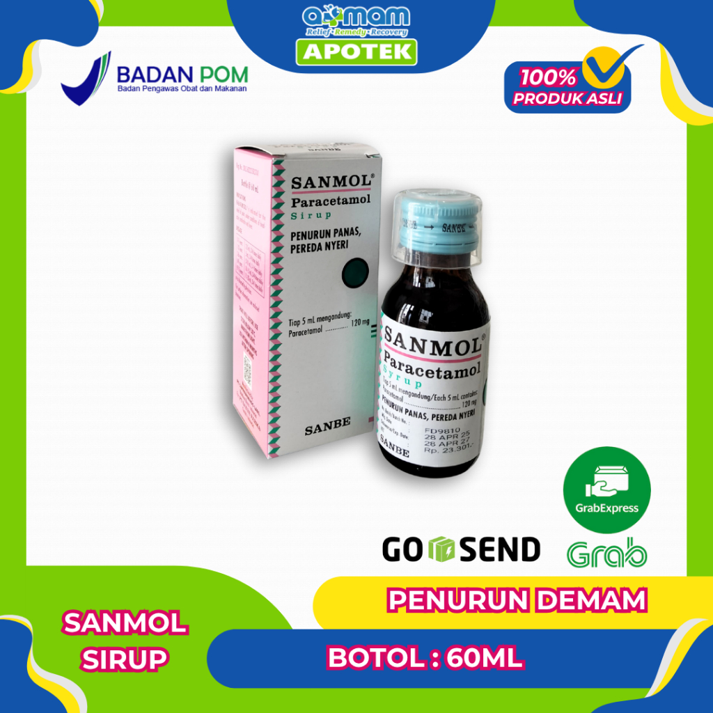 Sanmol Sirup 60 ml - Pereda Demam dan Nyeri Anak